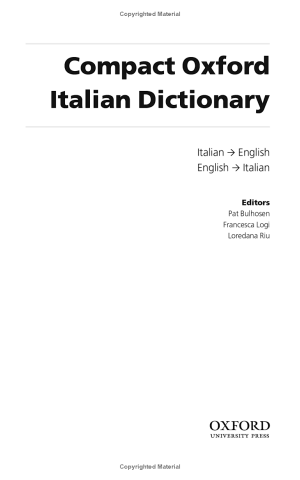Compact Oxford Italian Dictionary