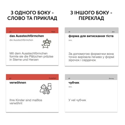 Картки для вивчення німецької мови.Німецька В2.1 (500) вище середнього