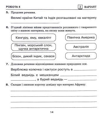 Я досліджую світ. 4 клас. Діагностичні роботи