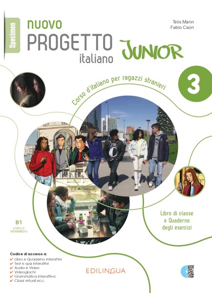 Фото Progetto Italiano Junior Nuovo 3 Libro & Quaderno + audio + video (QR code)