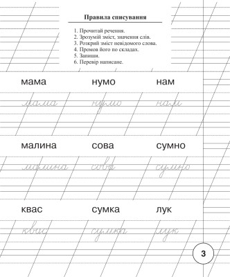 Українська мова. 1 клас. Зошит для списування