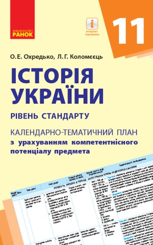 Історія України 11 клас. Календарно-тематичний план. Рівень стандарту
