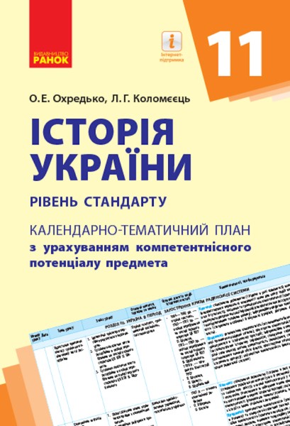Фото Історія України 11 клас. Календарно-тематичний план. Рівень стандарту