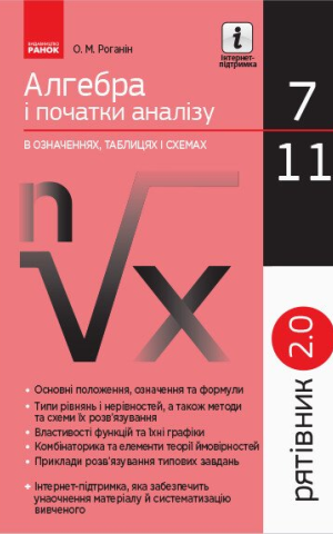 Рятівник 2.0. Алгебра і початки аналізу в означеннях, таблицях і схемах. 7–11 класи