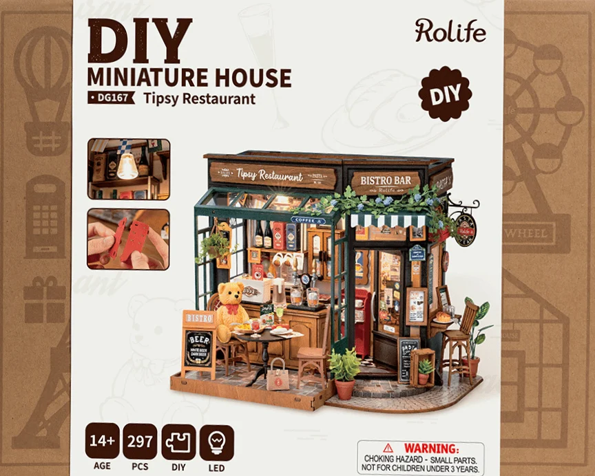 Конструктор 3D міні-будинок Robotime Rolife Coffe&Bar DG167